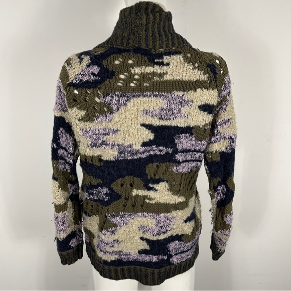 Anthropologie Sleeping On Snow Open Front Cardigan Sweater Cotton Wool Alpaca S - Picture 4 of 12